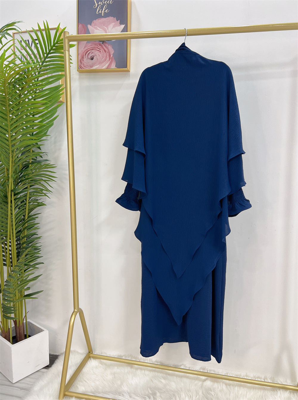 Turkey Solid Color Dress With Headscarf Dresses