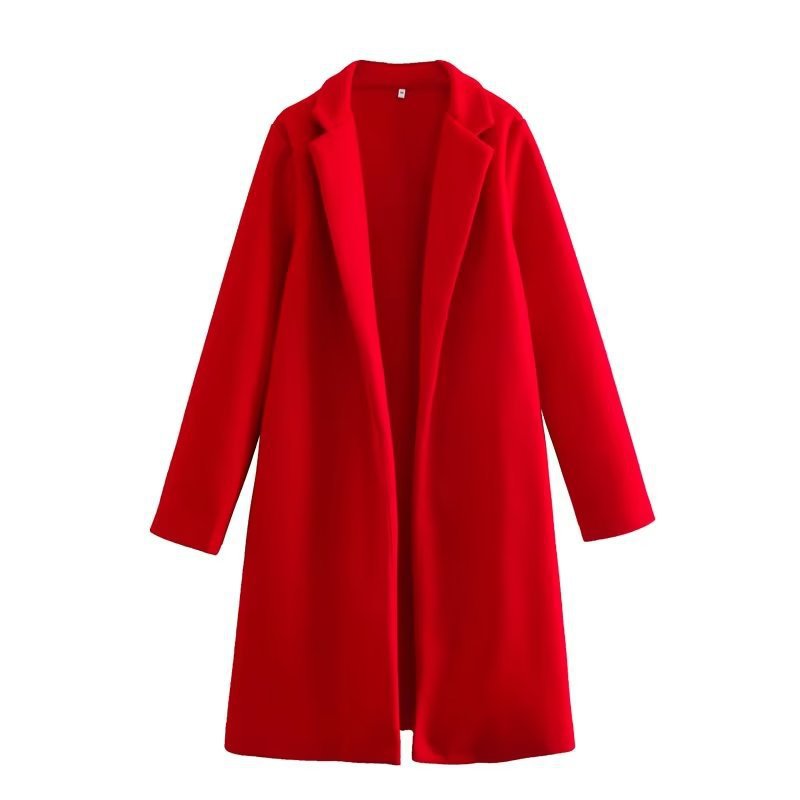 Women's Solid Color Simple Loose Temperament Woolen Coats