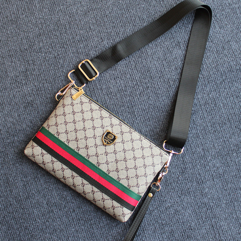 Men's Soft Multifunctional Clutch Unisex Envelope Striped Men's Messenger Bags