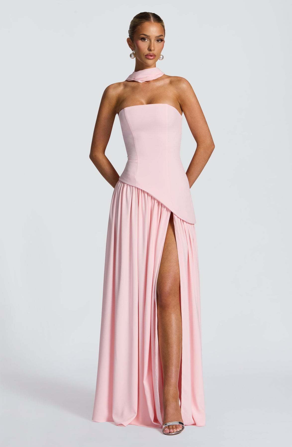 Women's Tube Pure Color Split Dress Fashion Sexy Dresses