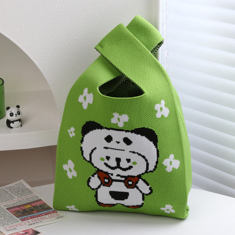 Panda Grandpa Cute Everyday Joker Polyester Handbags