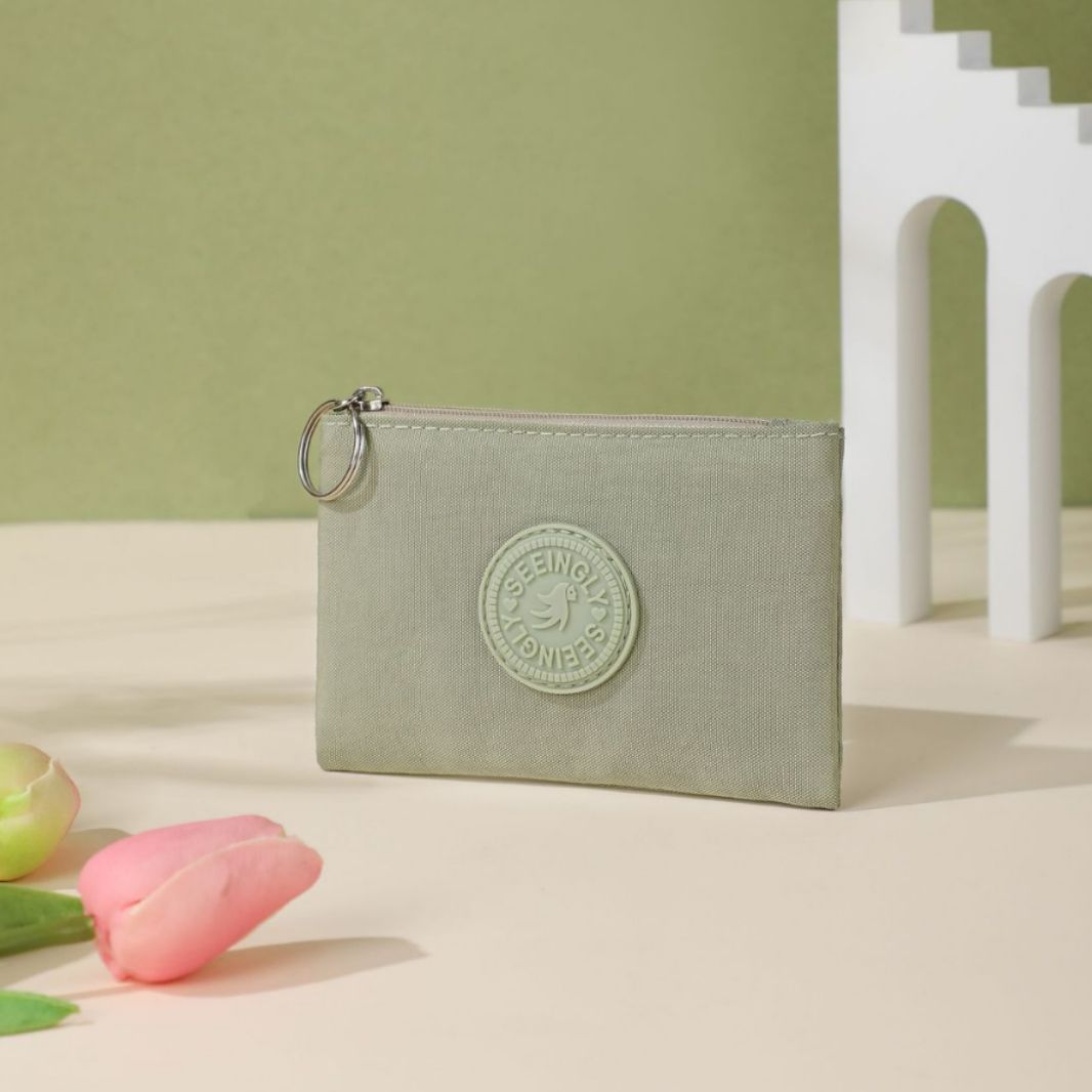 Cool Glamorous Zipper Nylon Solid Color Card Holder