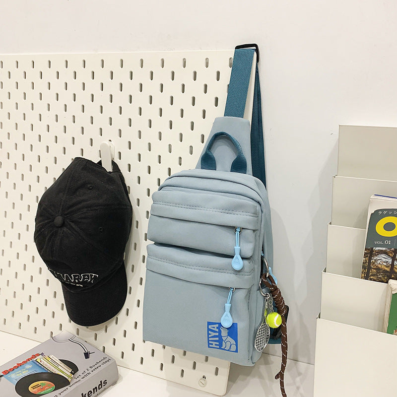 Men's Unique Versatile Earphone Nylon Korean Men's Shoulder Bags