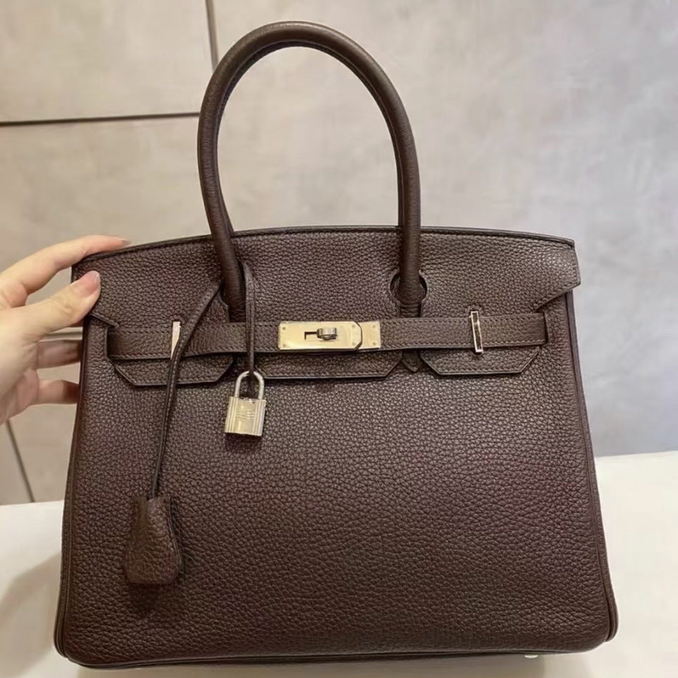 Women's Version First Layer Cowhide Genuine Leather Kelly Handbags