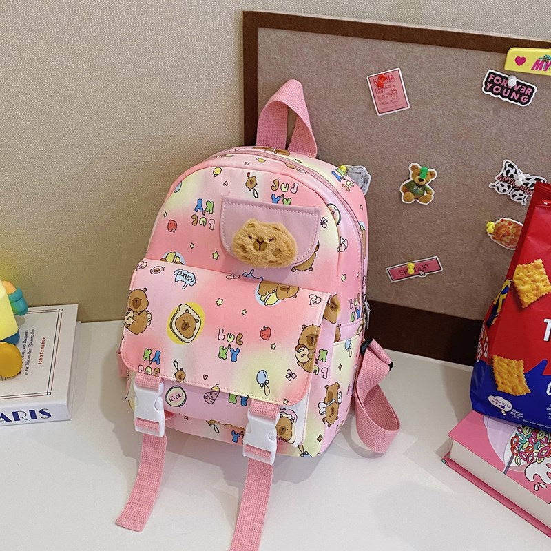 Children's Cute Cartoon Large Capacity Exquisite Capybara Kindergarten School Bags