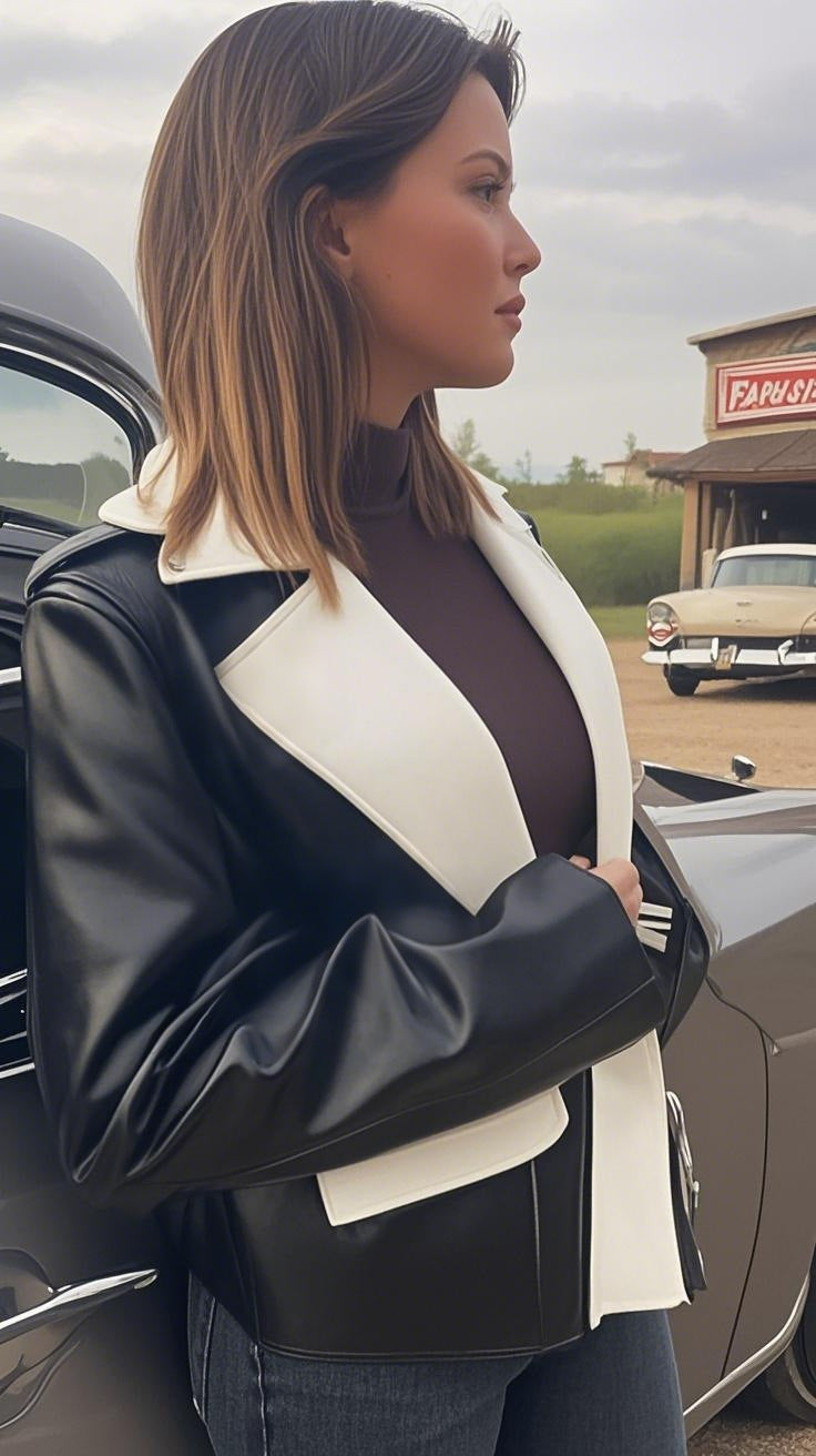 Korean Style Leather Loose Leisure Trendy Handsome Jackets