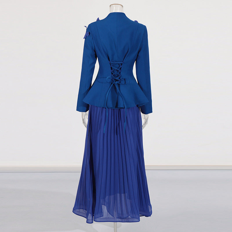Women's Style Temperament Autumn Elegant Retro Patchwork Fashion Casual Suit