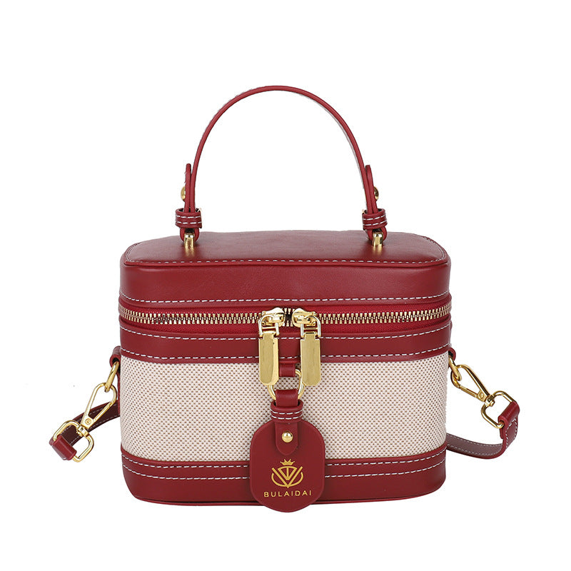 Women's Classic Style Portable Box Pouch Retro Color Handbags