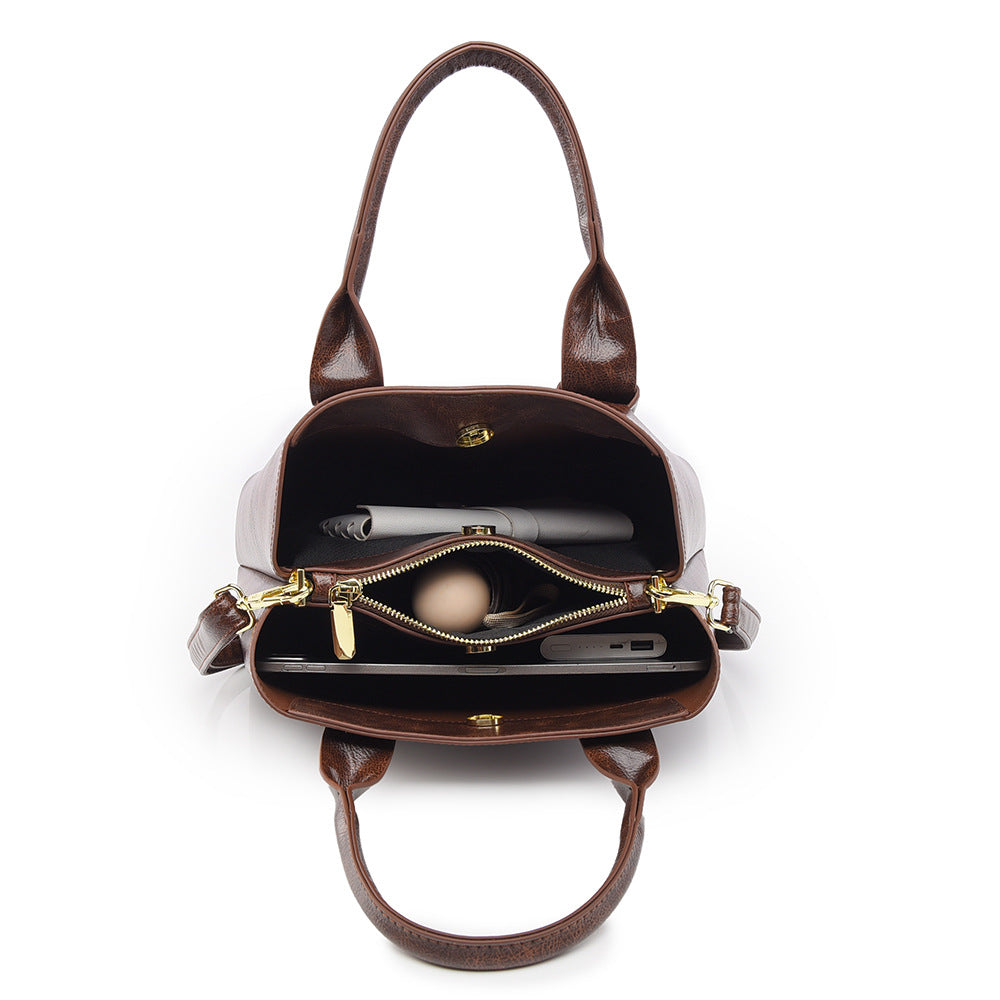 Unique Women's Fashionable Simple Textured Mother Bags