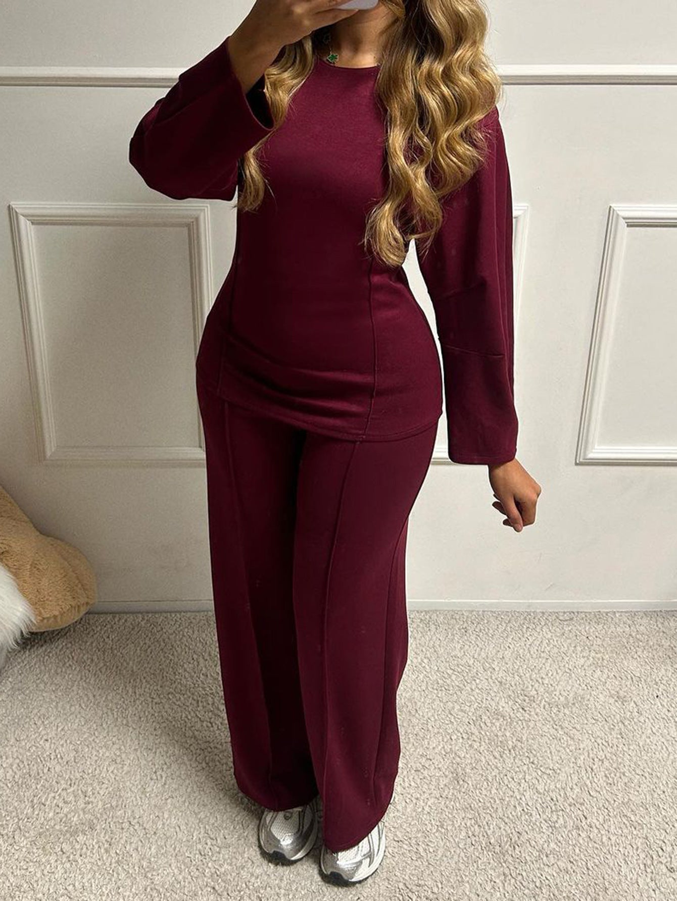 Women's Casual Fashion T-shirt Trousers Two-piece Suits