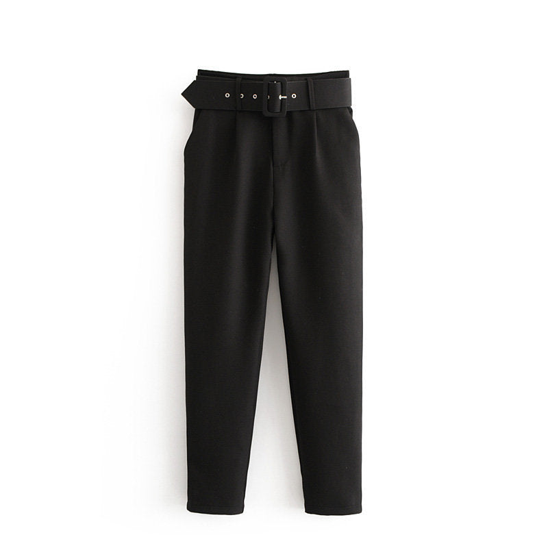 Women's Spring Pleated Harem Casual Solid Color Pants