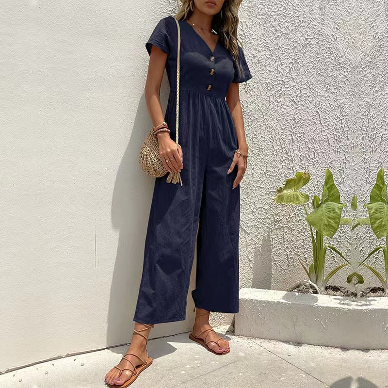 Women's Leisure Commute Cropped Summer Wide Leg Pants