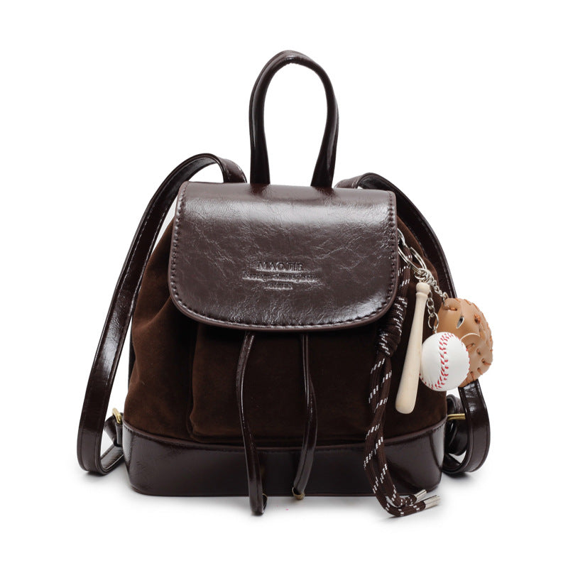 Women's Fashion Retro Suede Versatile Exquisite Backpacks