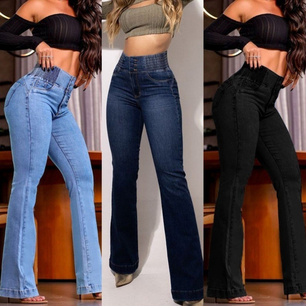 Waist Stretch Slim Fit Skinny Street Jeans