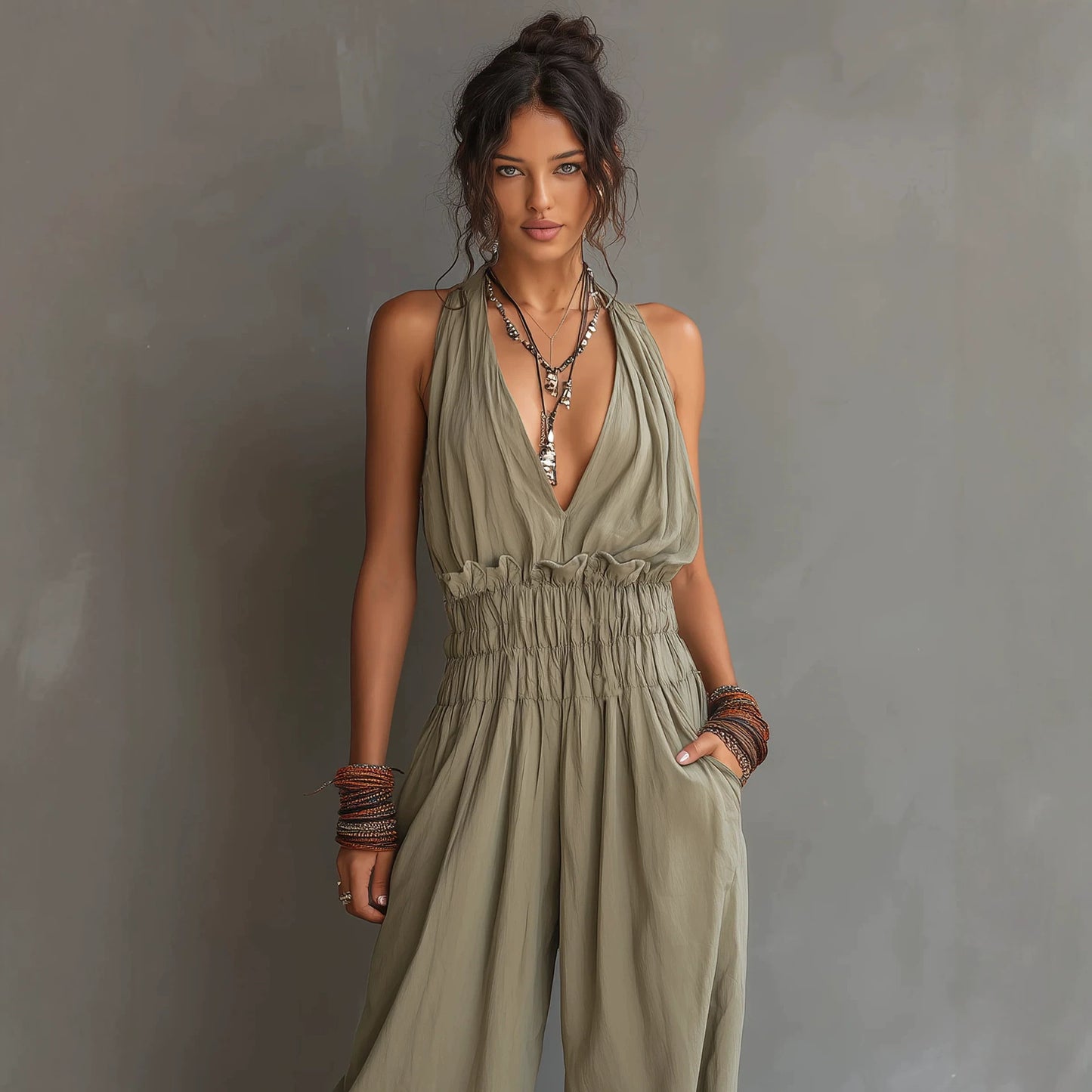 Women's Summer French Beach Vacation Afternoon Tea Women's Jumpsuit/clothing