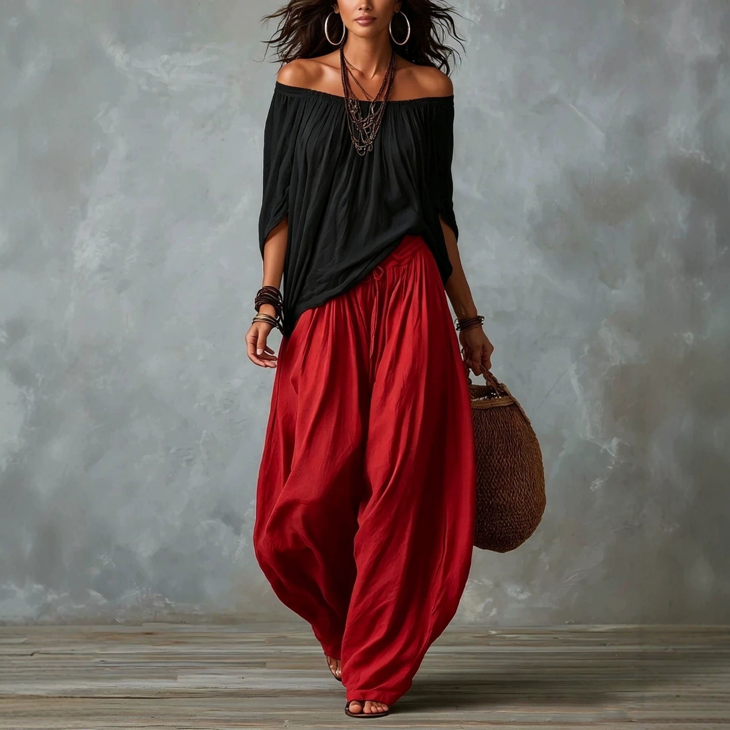 Durable Women's Autumn Long Loose Bloomers Fashion Casual Suit
