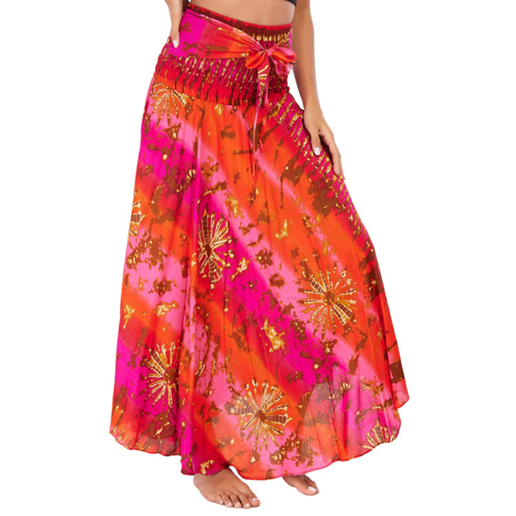 Casual Thai Vacation Big Swing Belly Skirts