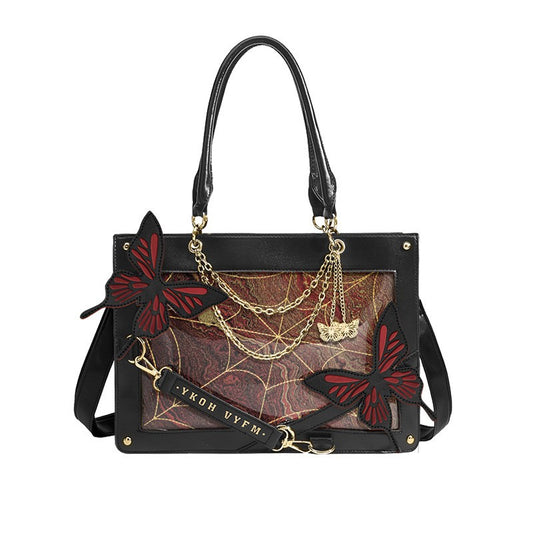 Women's Labyrinth Butterfly Cartoon Dark Goth Style Tote Bags