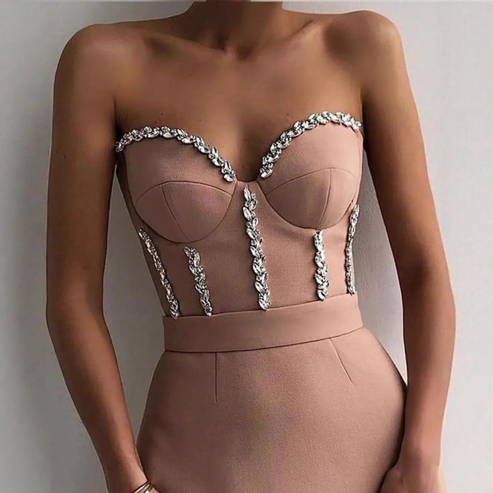 Stylish Fashion Pink Dress Mid-length Group Dresses