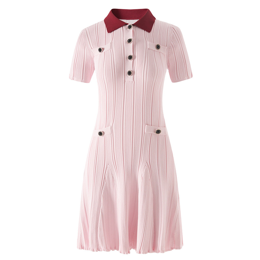 Classic Style Pink Collar Graceful Fashionable Elegant Dresses