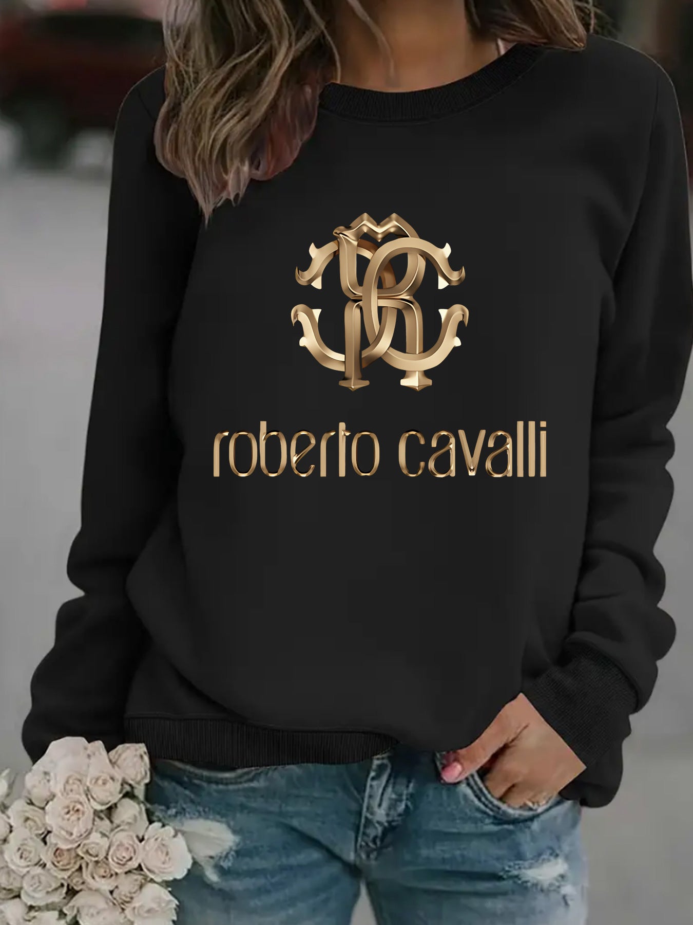 Women's Casual Long-sleeved Round Neck Printed Pullover Sweaters