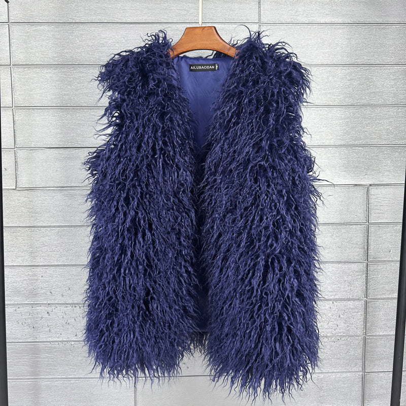 Women's Imitated Tibet Sheep Fur Mid-length Faux Coats