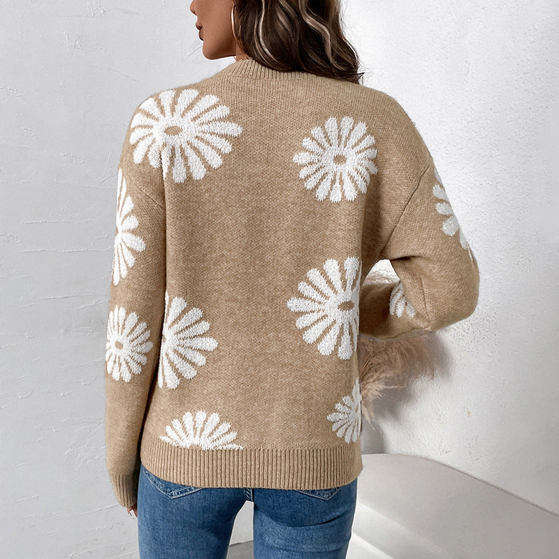 Women's Casual Clothes Long Sleeve Round Neck Sweaters