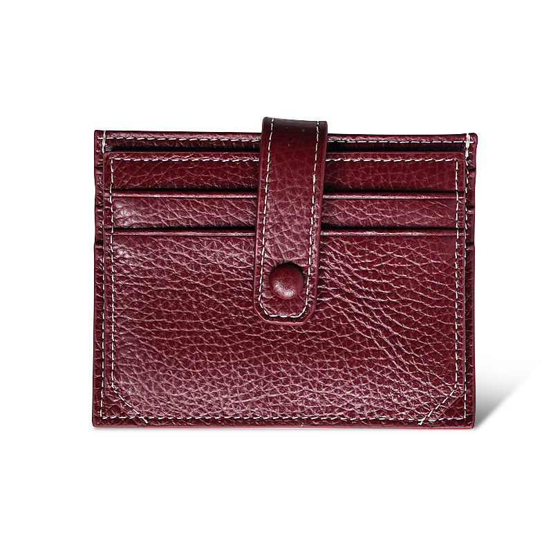 Women's & Men's & Cowhide Genuine Leather Bank Korean Card Holder