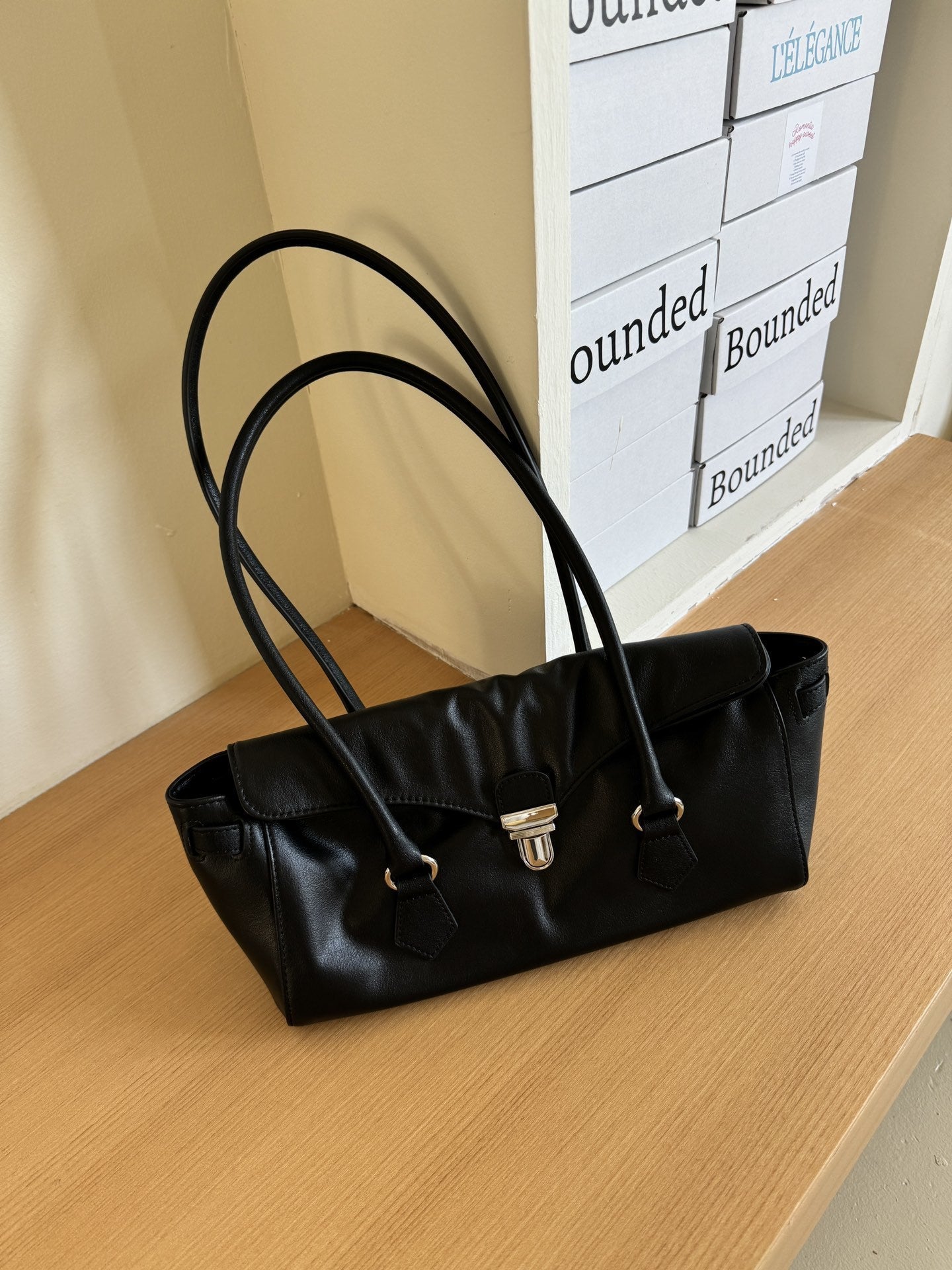 Women's Genuine Leather Niche Boston Bowling Armpit Bags