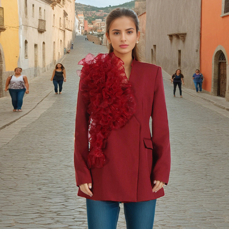 Women's Elegant High Sense Autumn Fashion Flounce Coats