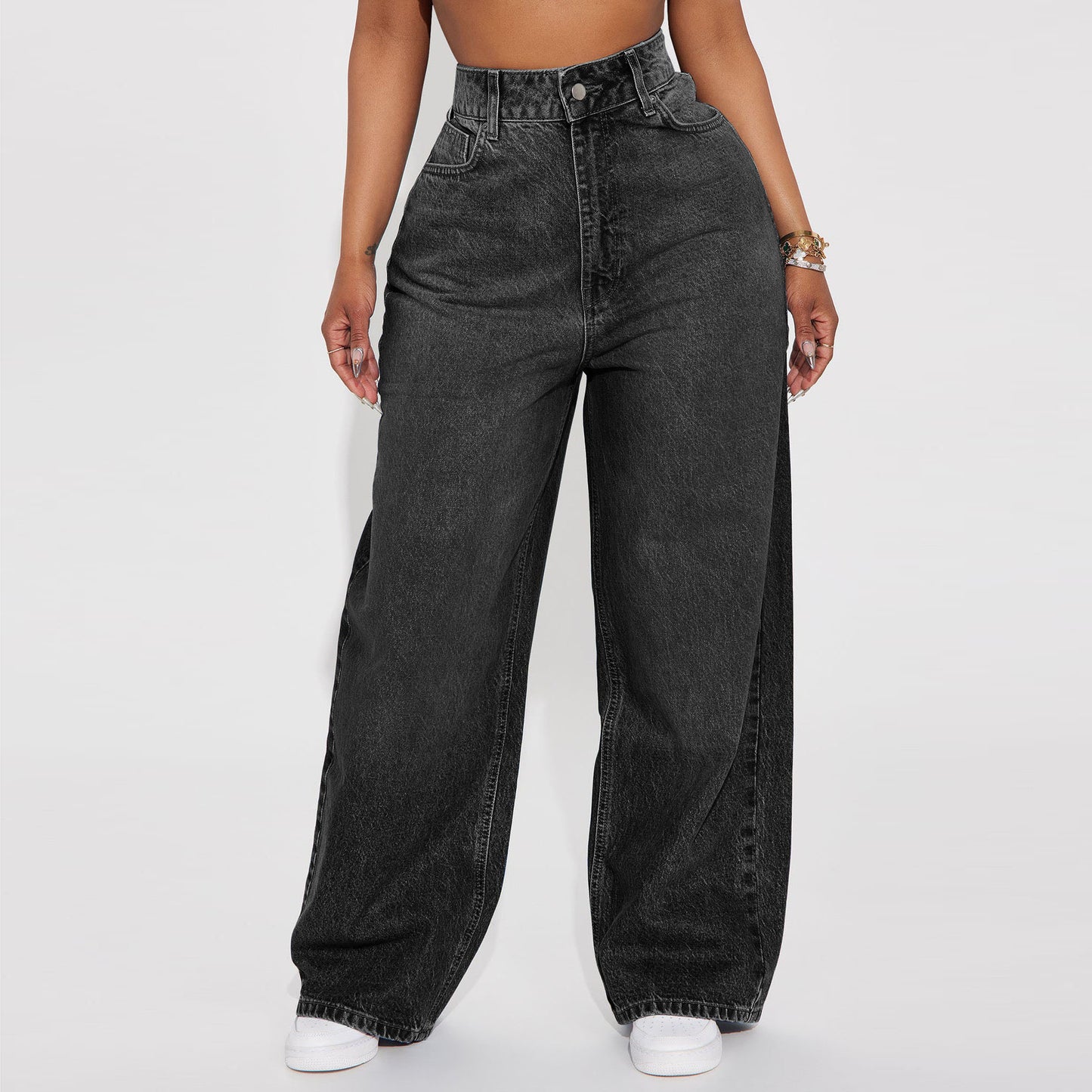 Women's Slouchy Creative Unique Wide Leg Jeans