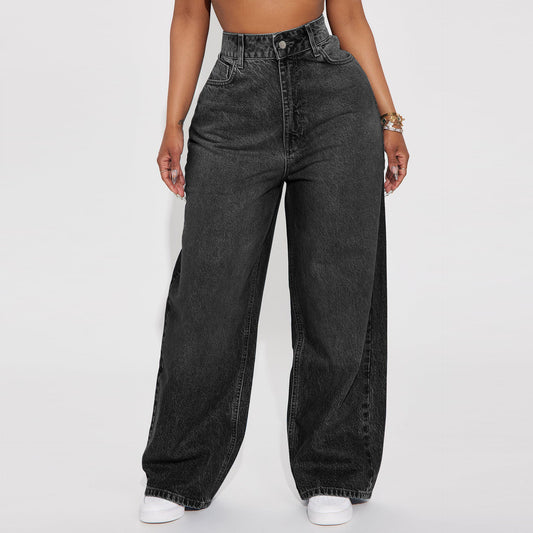 Women's Slouchy Creative Unique Wide Leg Jeans
