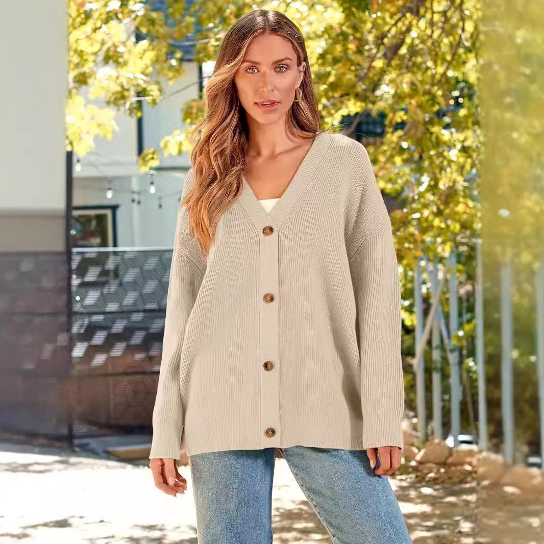 Women's Oversized Front Open Button Light Sweaters