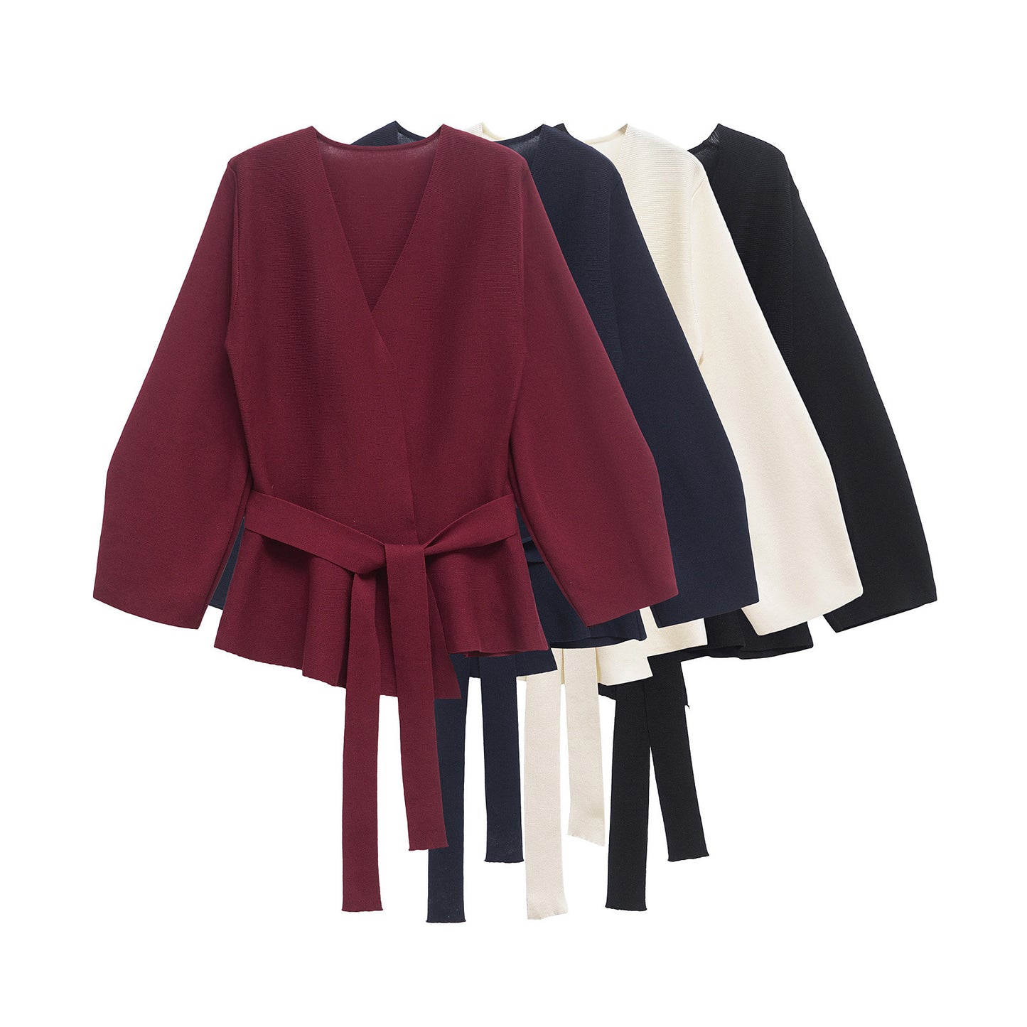 Women's Classic Fashion With Belt Padded Shoulder Clothing