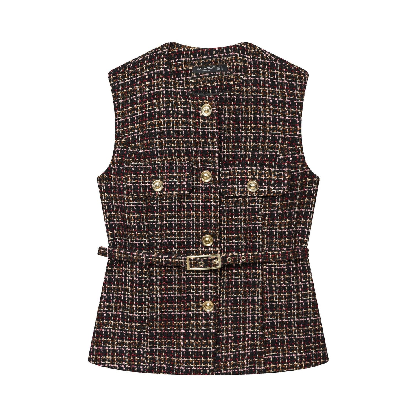 Women's Beautiful Fashionable Belt Decorative Texture Vests