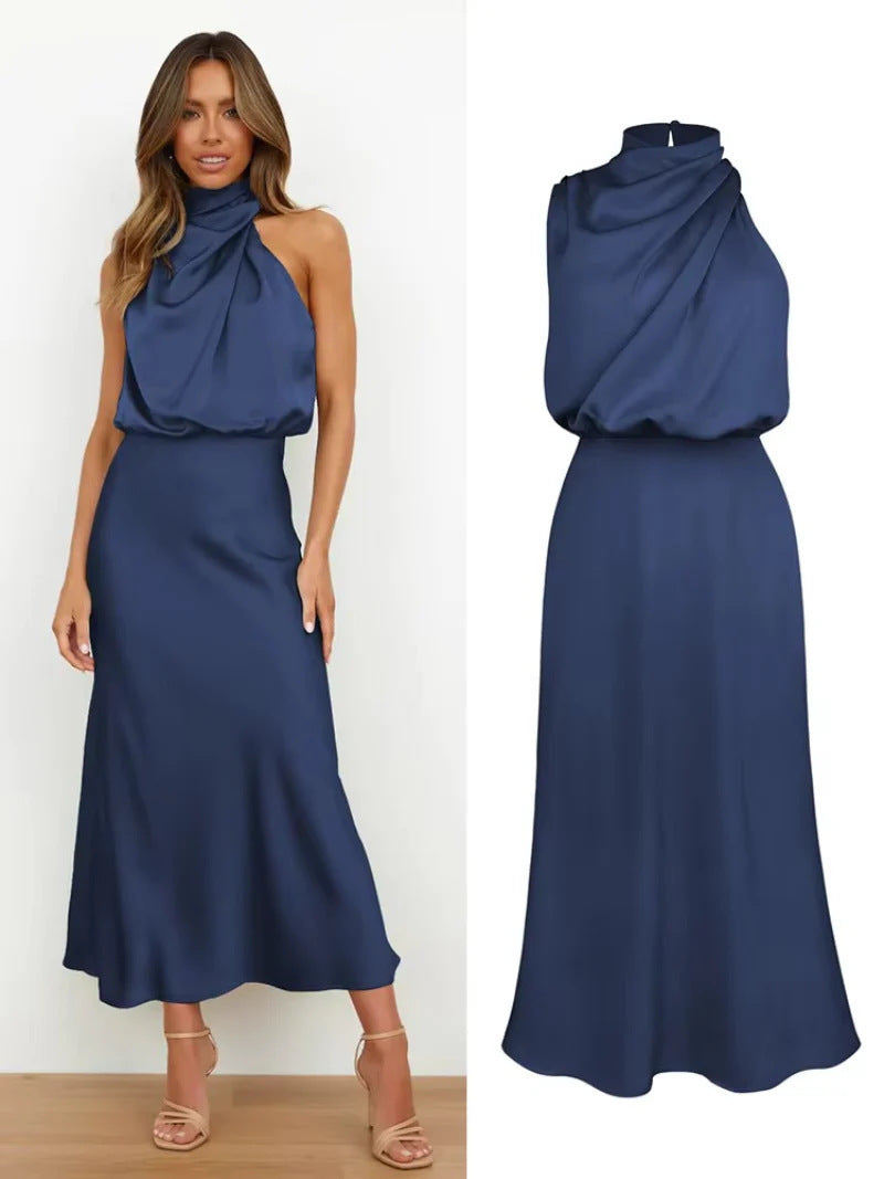 Premium Satin Sleeveless Fashion Elegant Graceful Dress