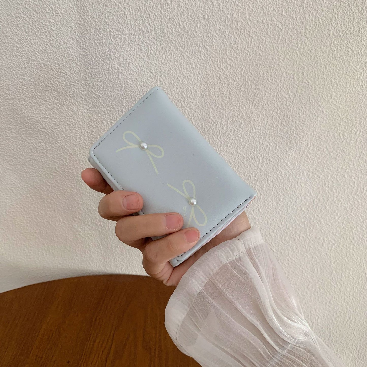 Women's Summer Versatile Bowknot Outing Cute Pearl Ladies Wallets