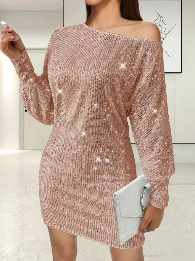 Women's Classy Casual Sequined Long-sleeved Dress Dresses