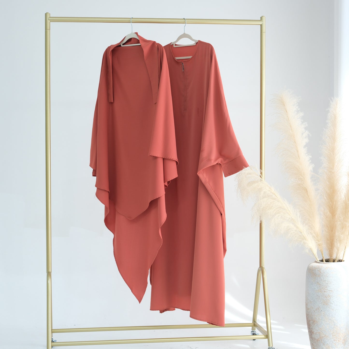 Swing Solid Color Batwing Sleeve Robe Dresses