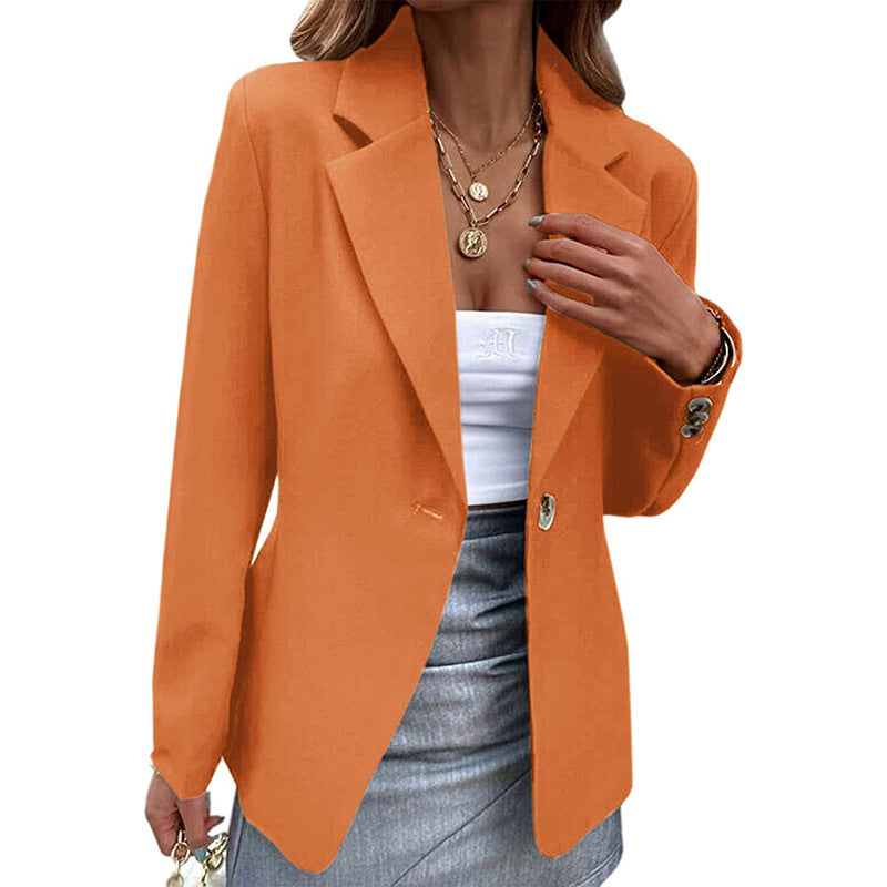 Graceful Women's Casual Long-sleeved Solid Color Small Suit