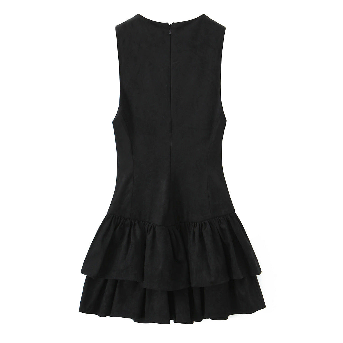 Women's Fashion Laminated Decoration Suede Texture Effect Dresses
