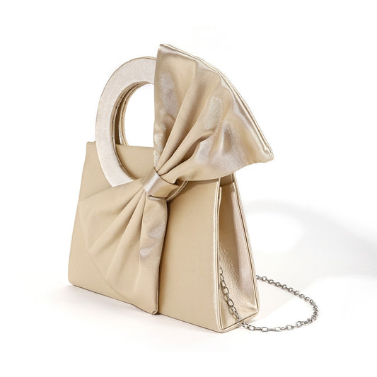 French Style Design Solid Color Bow Handbags
