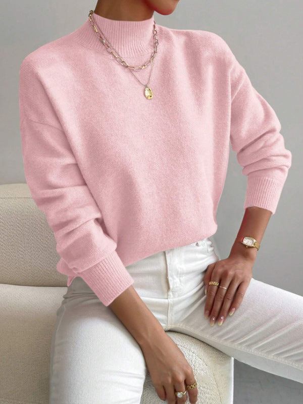Women's Long Sleeve Fashion Solid Color Loose Sweaters