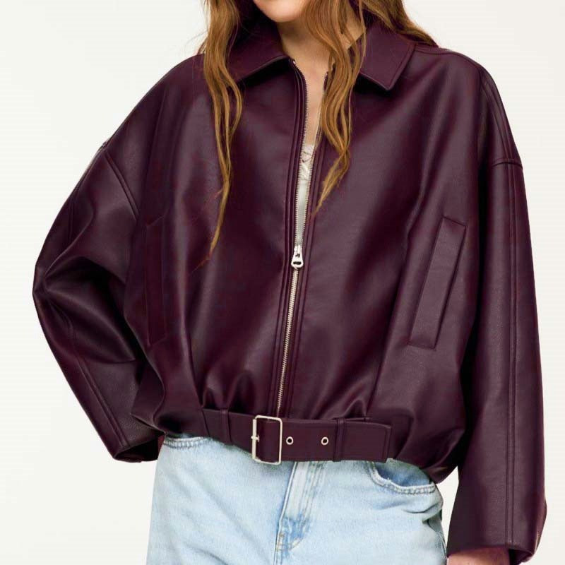 Women's Vintage Bomber Female Casual Artificial Leather Jackets