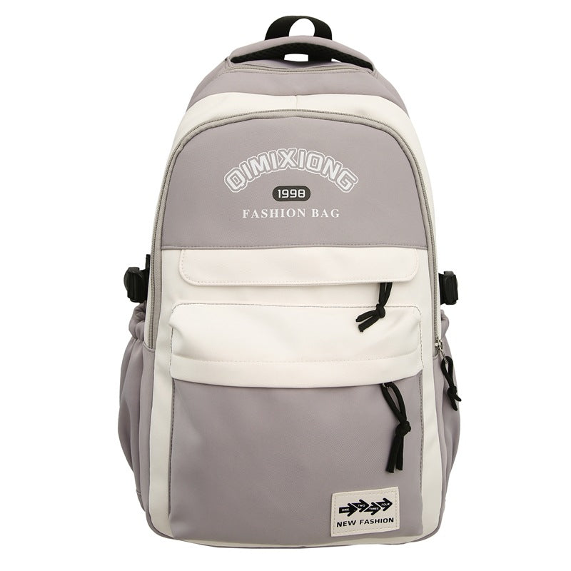 Capacity Boys Contrast Color Female Junior Middle School Students' Schoolbags