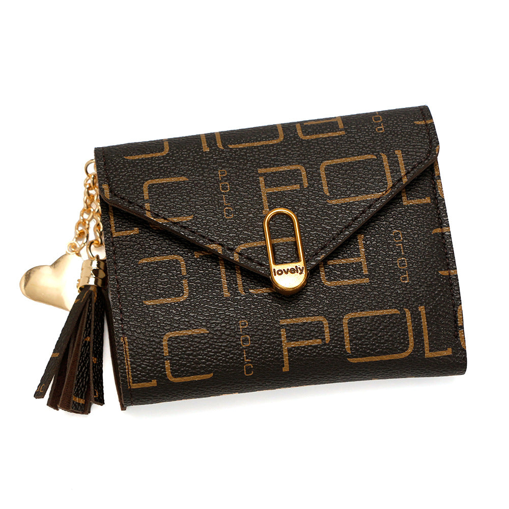 Women's Fashion Letters Printing Short Multiple Slots Purses