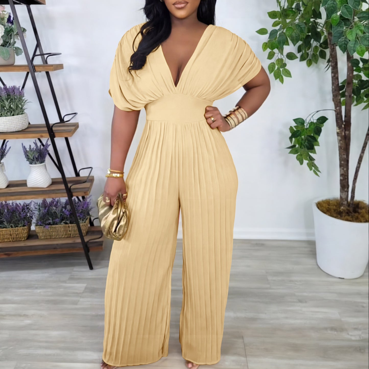 Fashion High Waist Pure Color Sexy Jumpsuits