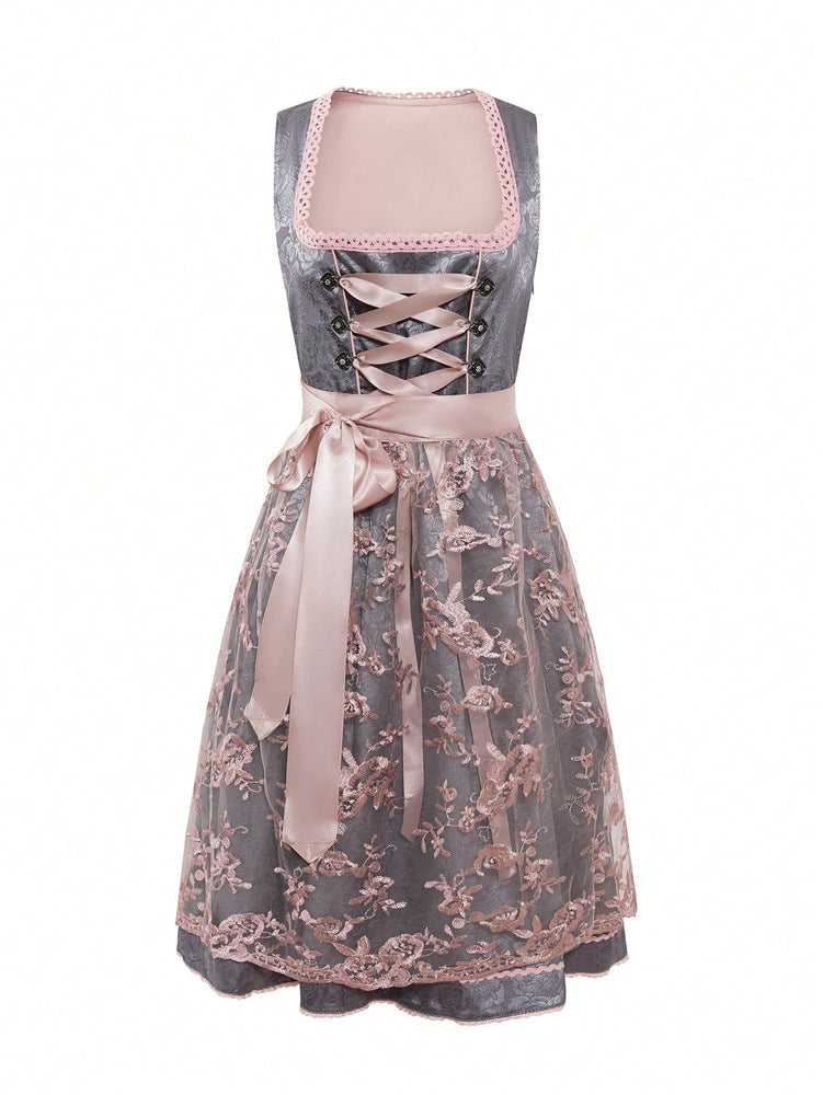 Women's Hot Maid Beer Sleeve Tied Dress Dresses