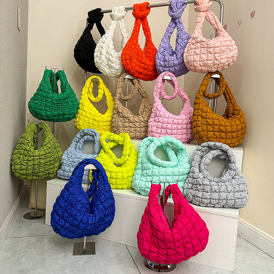 Women's Pleated Cloud Niche Down Clothes Bubble Crossbody Bags