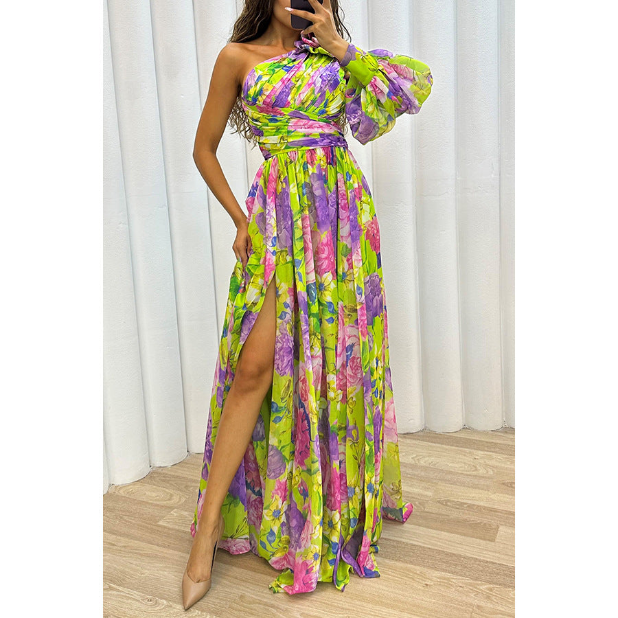 Party Casual Slit Dress Loose Multicolor Dresses